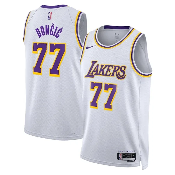 Klassisch Beständiger Stylish Luka Dončić Los Angeles Lakers Nike Association Edition Unisex Swingman Jersey White für die Saison