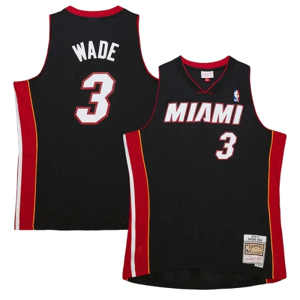Attraktiv Dwyane Wade Miami Heat Hardwood Classics Swingman Jersey Black für die Saison