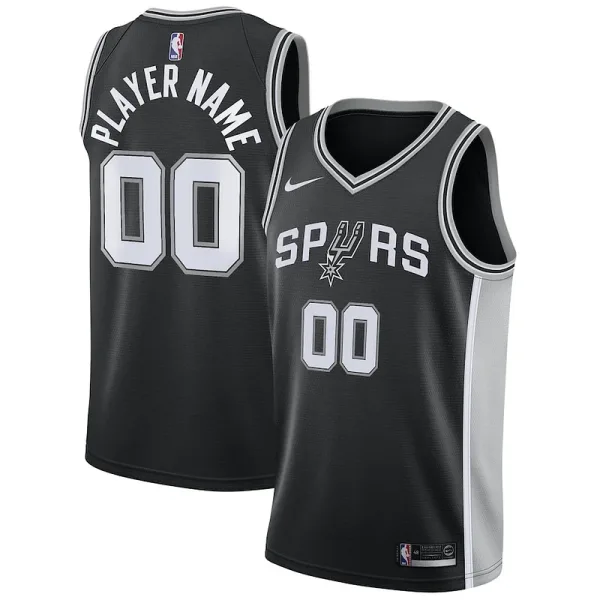 Attraktiv Haltbar San Antonio Spurs Nike Swingman Custom Jersey Black Icon Edition für die Saison
