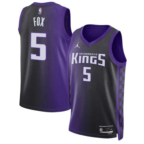 Stylish Leckeres Attraktiv De'Aaron Fox Sacramento Kings Jordan Brand Unisex Swingman Jersey Statement Edition Purple für die Saison