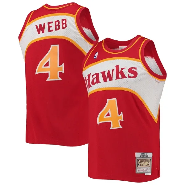 Cool Haltbar Spud Webb Atlanta Hawks Hardwood Classics Swingman Jersey Red für die Saison
