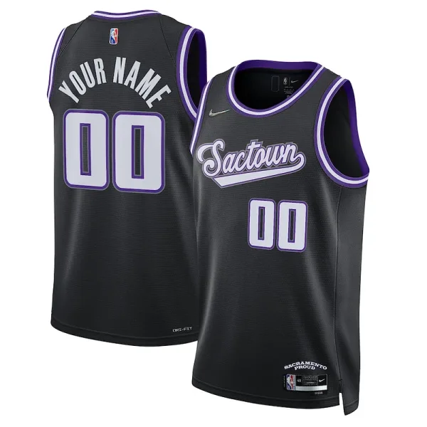Robust Hübsch Sacramento Kings Nike 2021/22 Swingman Custom Jersey City Edition Black für die Saison