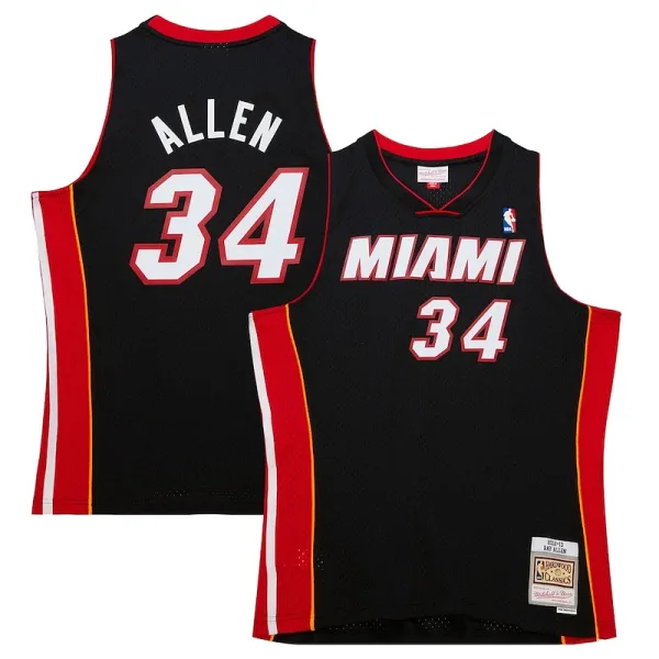 Fasziniert Ray Allen Miami Heat Hardwood Classics Swingman Jersey Black für die Saison