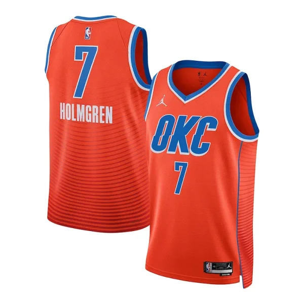 Stylish Cool Perfekt Chet Holmgren Oklahoma City Thunder Jordan Brand Unisex Swingman Jersey Statement Edition Orange für die Saison