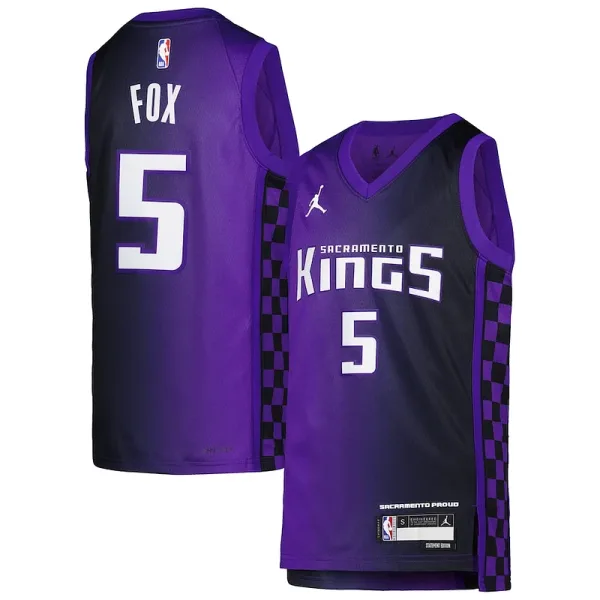 Sophistiziert De'Aaron Fox Sacramento Kings Jordan Brand Youth Swingman Jersey Statement Edition Purple für die Saison