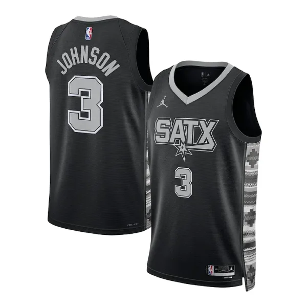 Beständiger Keldon Johnson San Antonio Spurs Jordan Brand Unisex Swingman Jersey Statement Edition Black für die Saison