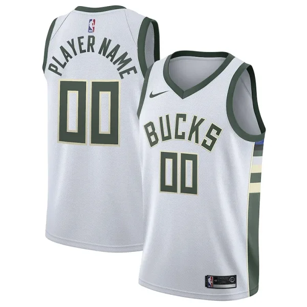 Komfortabel Charmanter Milwaukee Bucks Nike 2020/21 Swingman Custom Jersey Association Edition White für die Saison