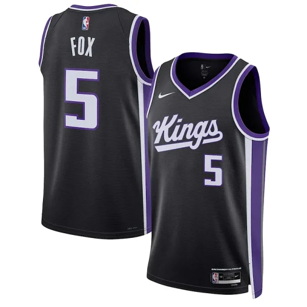 Schön Komfortabel Stylish De'Aaron Fox Sacramento Kings Nike Unisex Swingman Jersey Association Edition Black für die Saison