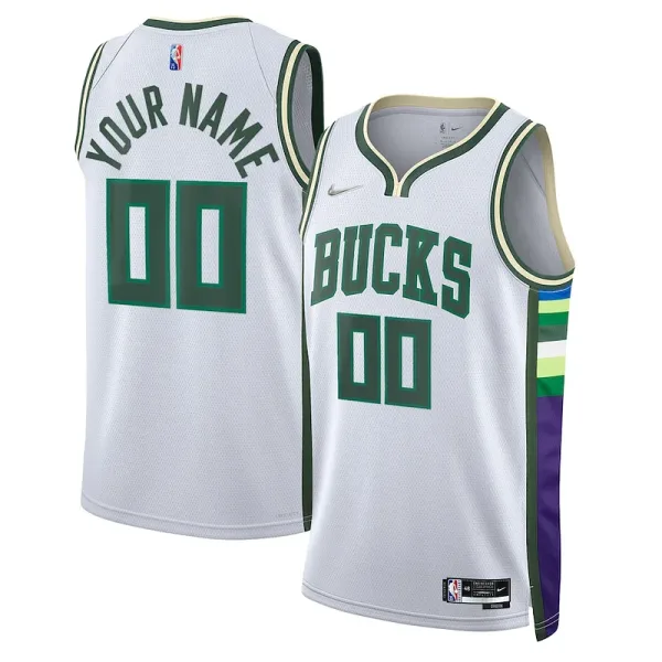 Praxisorientiert Milwaukee Bucks Nike 2021/22 Swingman Custom Jersey City Edition White für die Saison