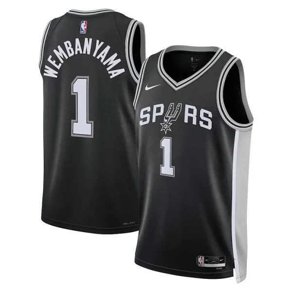 Perfekt Originell Victor Wembanyama San Antonio Spurs Nike Unisex 2023 NBA Draft First Round Pick Swingman Jersey Icon Edition Black für die Saison